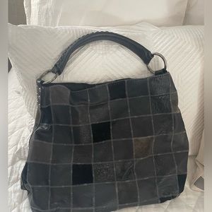 Lucky leather and suede hobo shoulder bag.